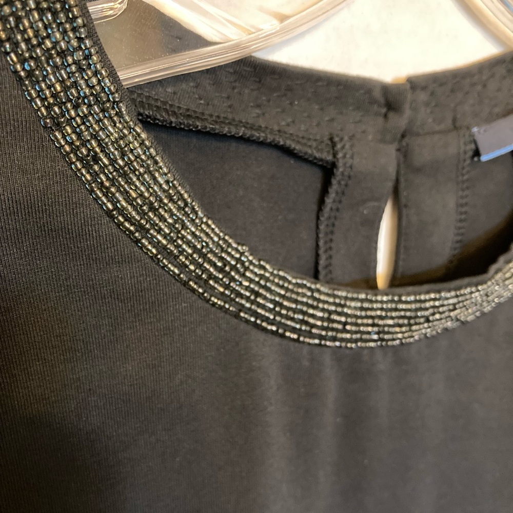 Black Nautica shirt L with beaded neckline